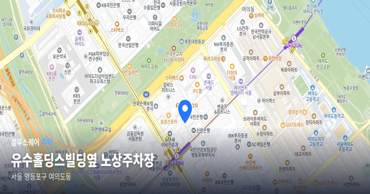유수홀딩스빌딩옆 노상주차장 위치 지도