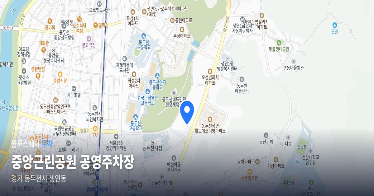 중앙근린공원 공영주차장 위치 지도