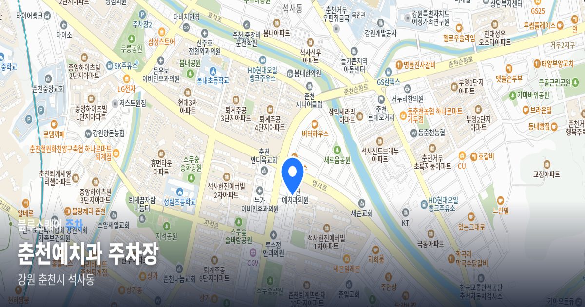 춘천예치과 주차장 위치 지도