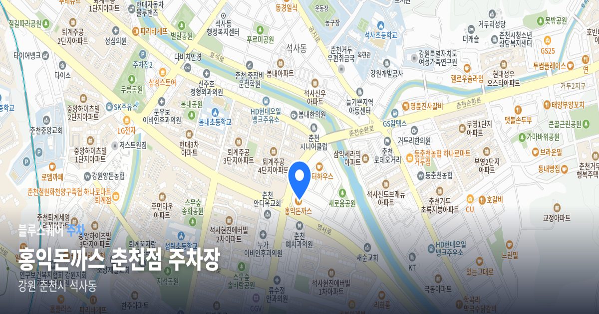 홍익돈까스 춘천점 주차장 위치 지도