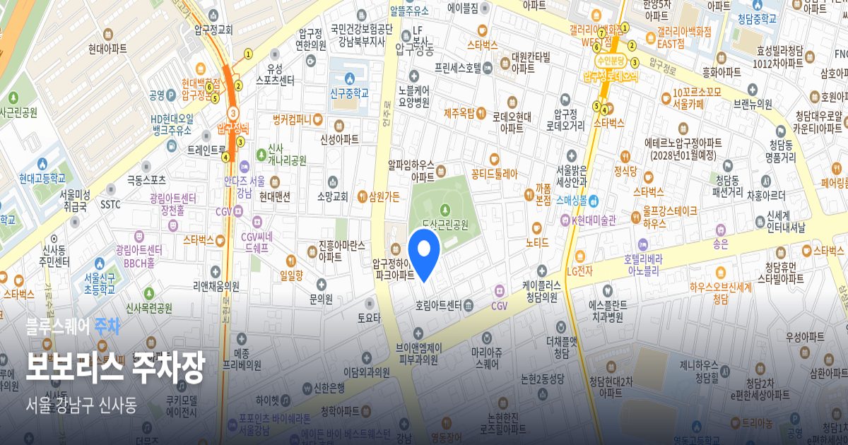 보보리스 주차장 위치 지도