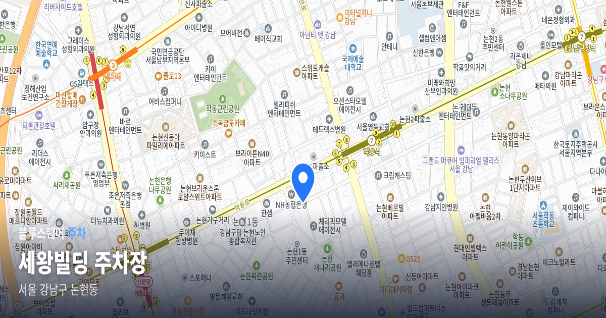 세왕빌딩 주차장 위치 지도