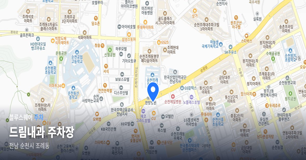 드림내과 주차장 위치 지도