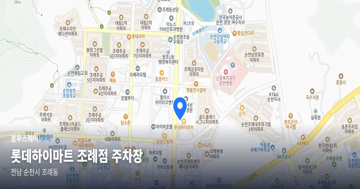 롯데하이마트 조례점 주차장 위치 지도