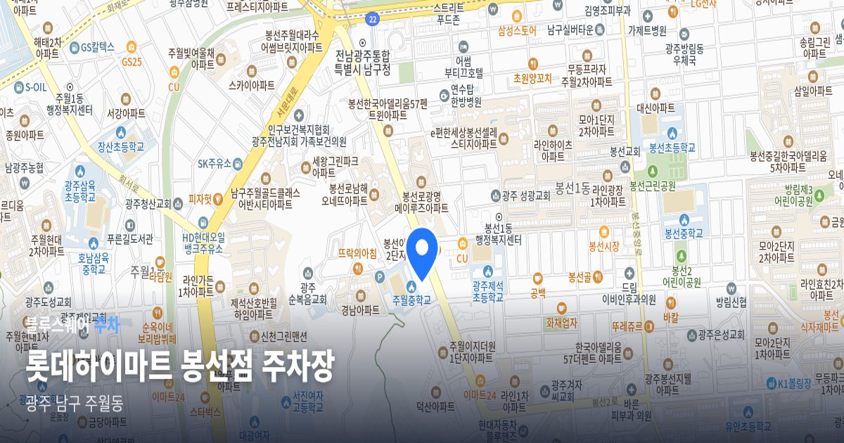 롯데하이마트 봉선점 주차장 위치 지도