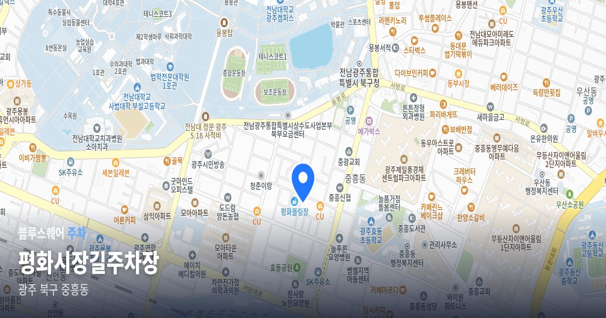 평화시장길주차장 위치 지도