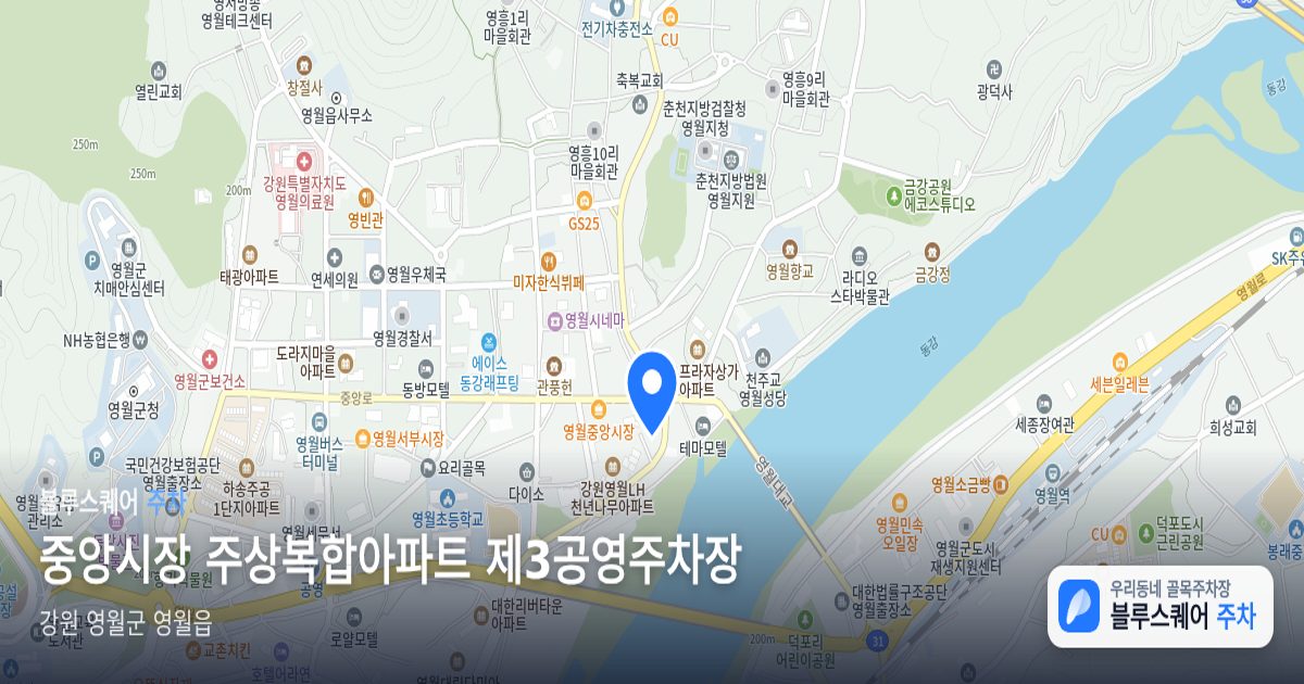중앙시장 주상복합아파트 제3공영주차장 위치 지도