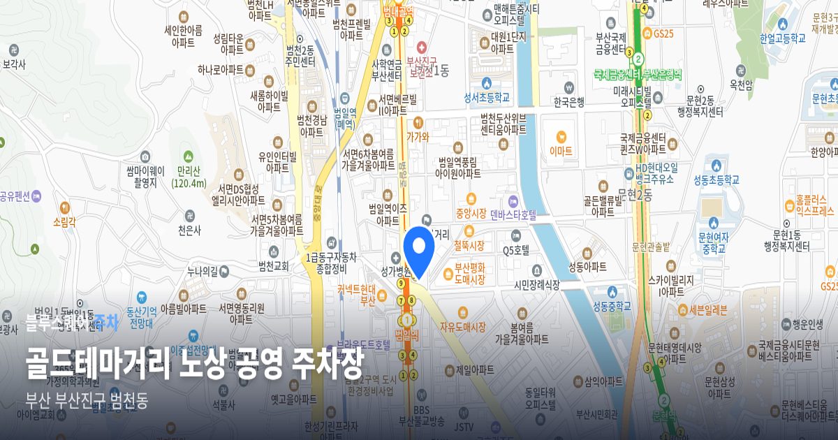 골드테마거리 노상 공영 주차장 위치 지도