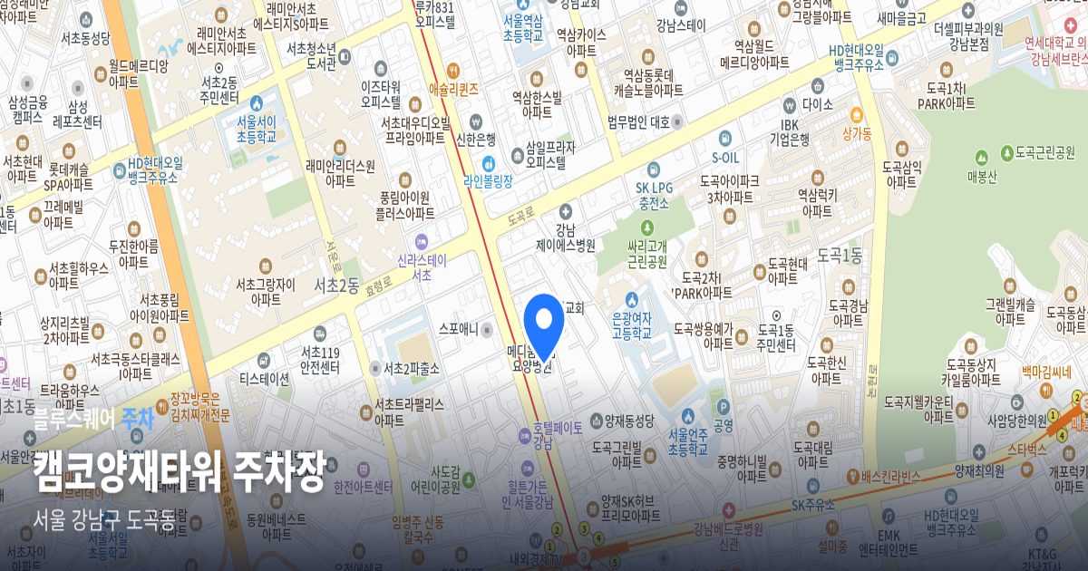 캠코양재타워 주차장 위치 지도