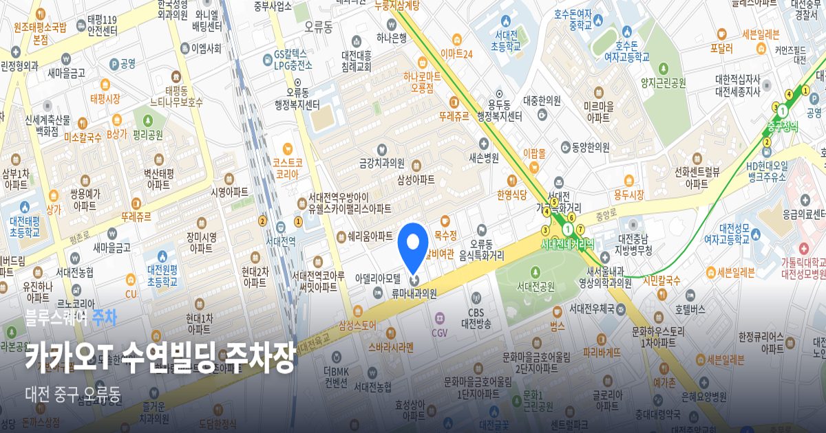카카오T 수연빌딩 주차장 위치 지도