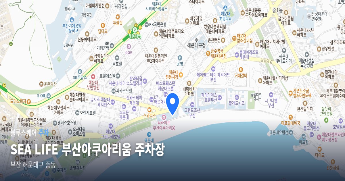 SEA LIFE 부산아쿠아리움 주차장 위치 지도