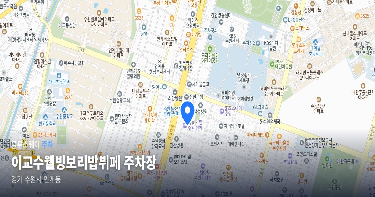 이교수웰빙보리밥뷔페 주차장 위치 지도