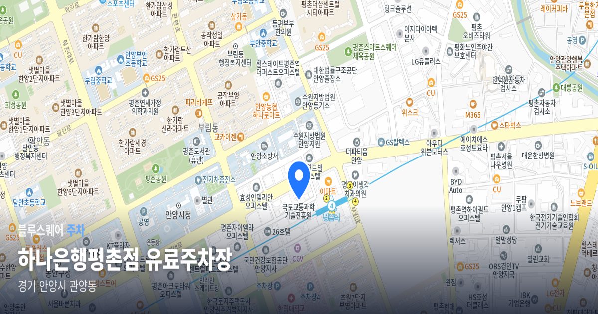 하나은행평촌점 유료주차장 위치 지도