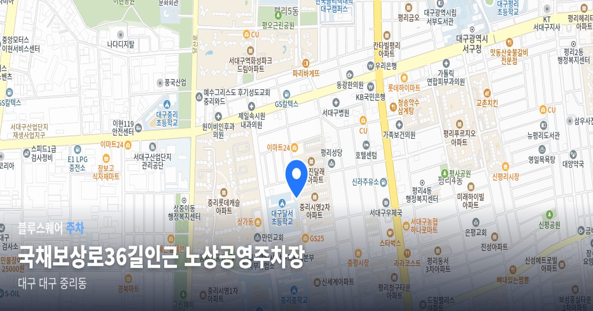 국채보상로36길인근 노상공영주차장 위치 지도