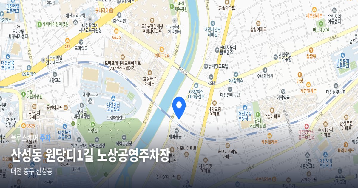 산성동 원당디1길 노상공영주차장 위치 지도