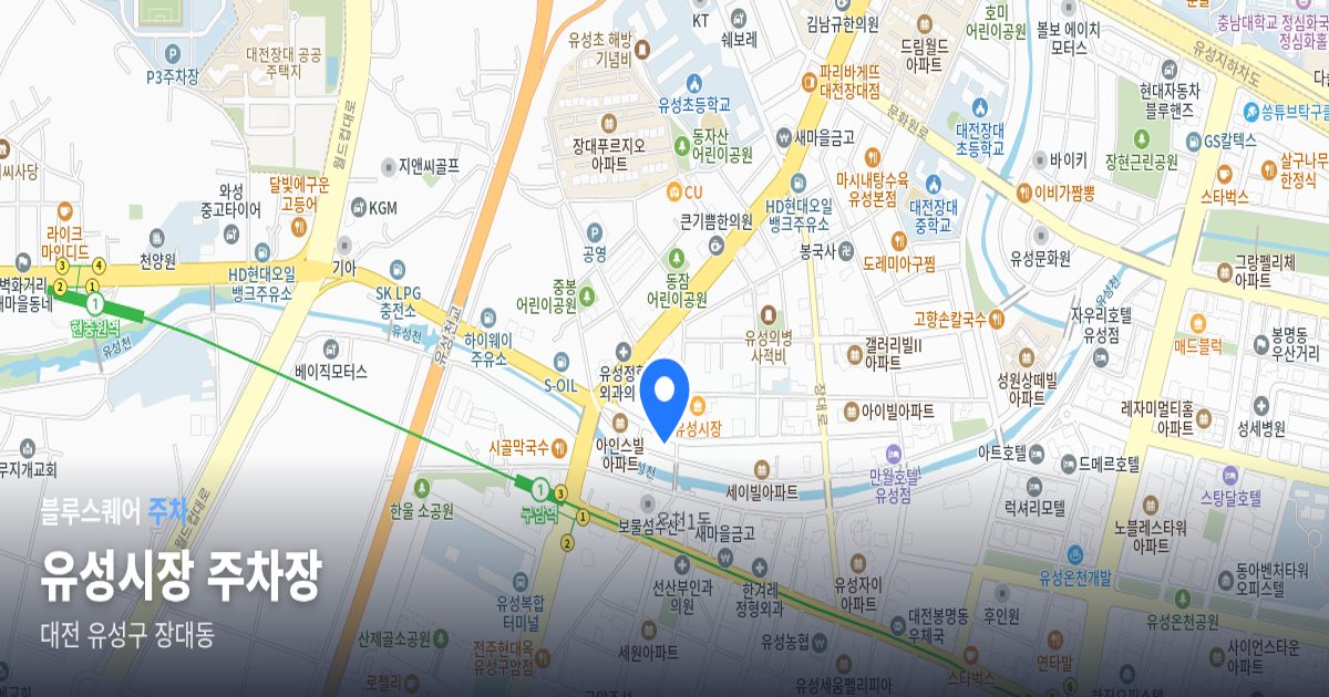 유성시장 주차장 위치 지도