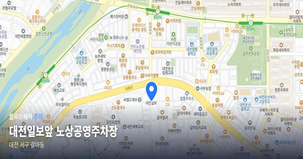 대전일보앞 노상공영주차장 위치 지도