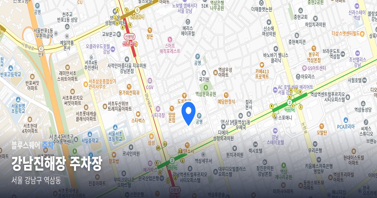 강남진해장 주차장 위치 지도