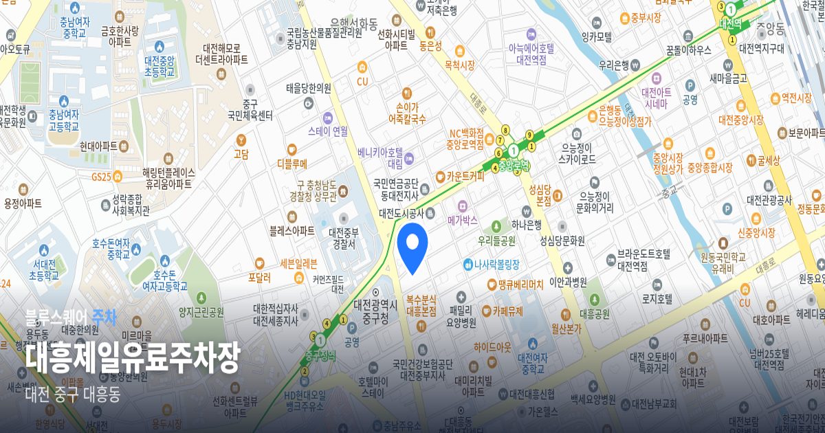 대흥제일유료주차장 위치 지도