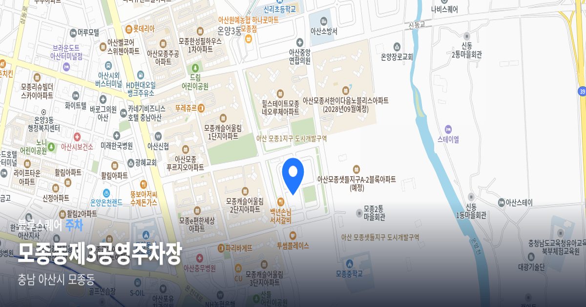 모종동제3공영주차장 위치 지도