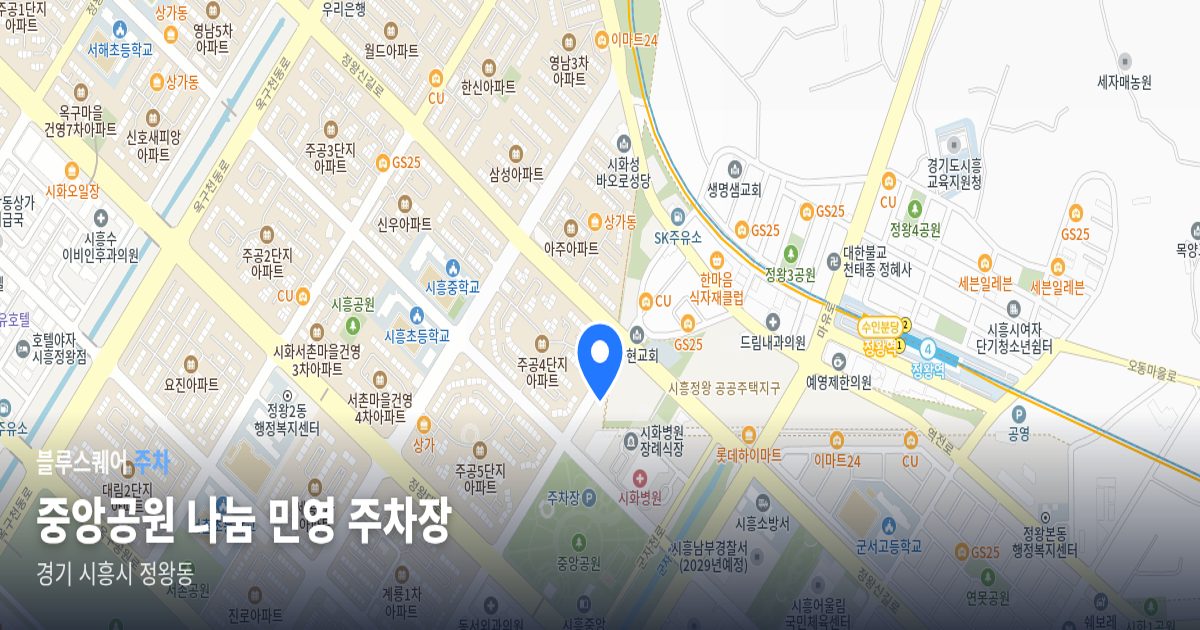 중앙공원 나눔 민영 주차장 위치 지도