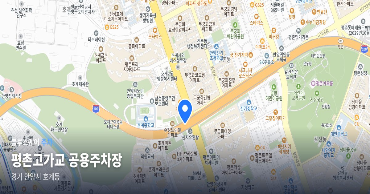 평촌고가교 공용주차장 위치 지도
