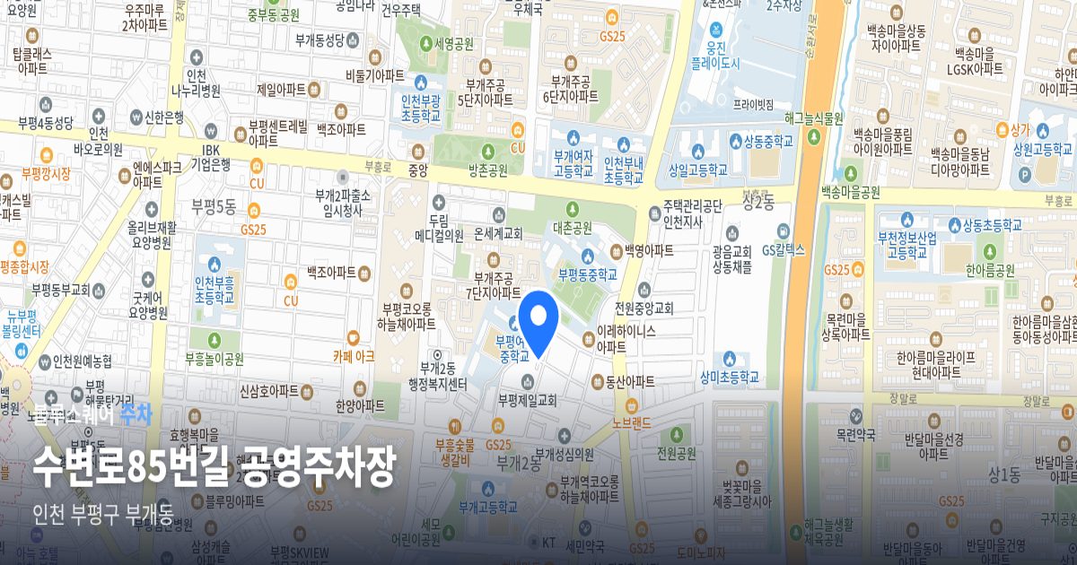 수변로85번길 공영주차장 위치 지도