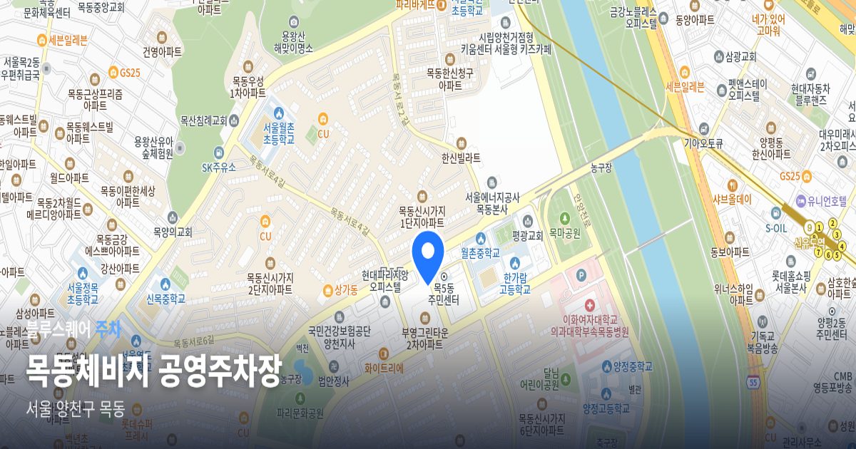 목동체비지 공영주차장 위치 지도