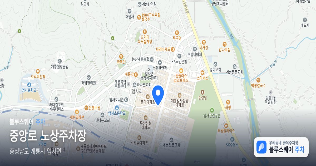 중앙로 노상주차장 위치 지도