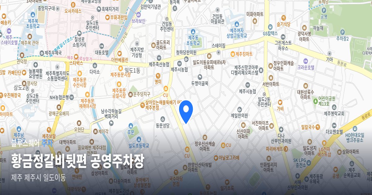 황금정갈비뒷편 공영주차장 위치 지도