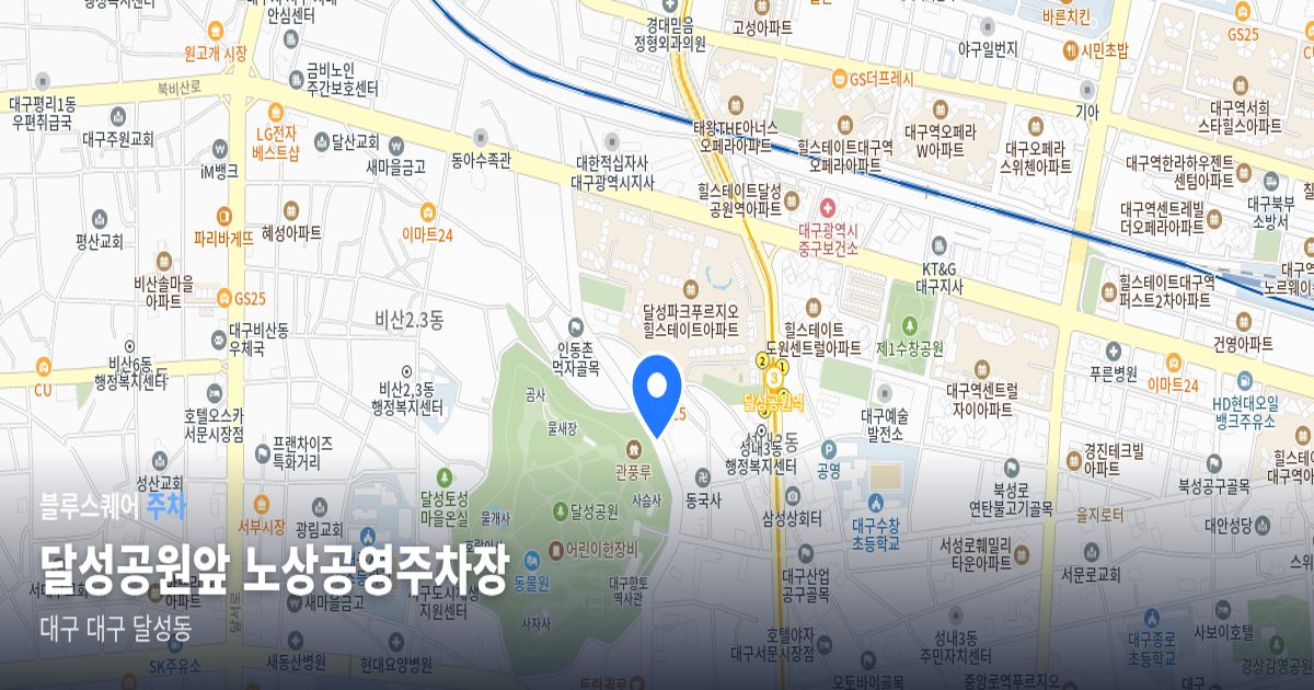 달성공원앞 노상공영주차장 위치 지도