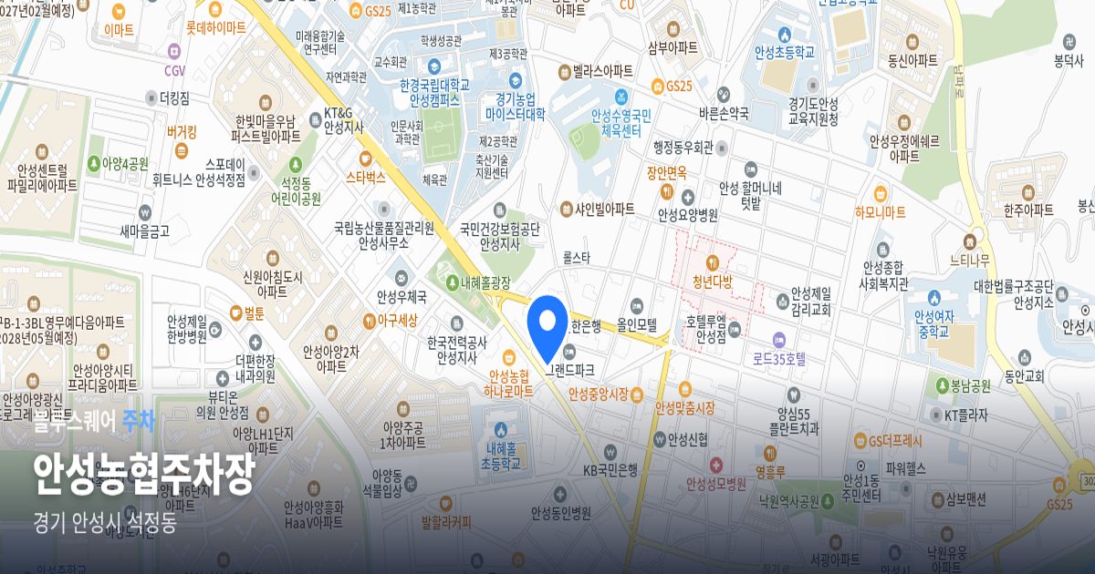 안성농협주차장 위치 지도