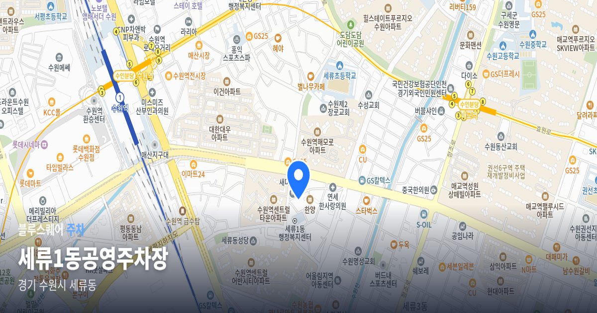 세류1동공영주차장 위치 지도