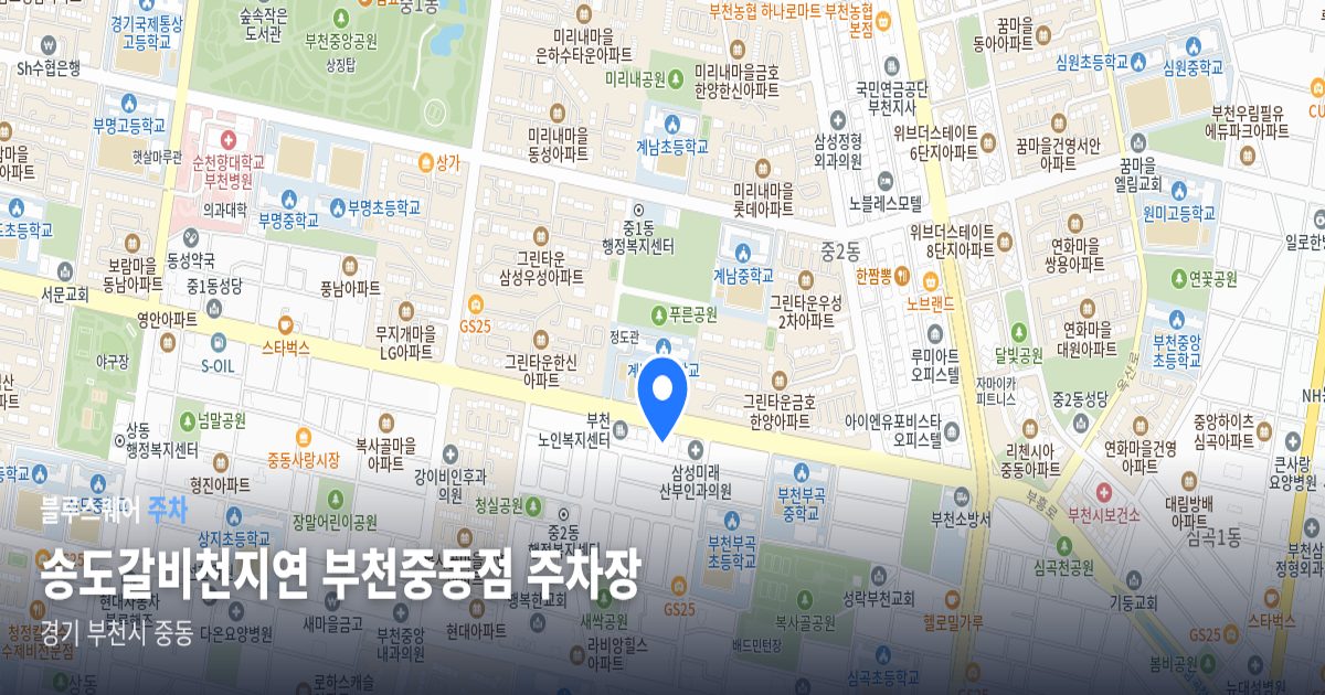 송도갈비천지연 부천중동점 주차장 위치 지도