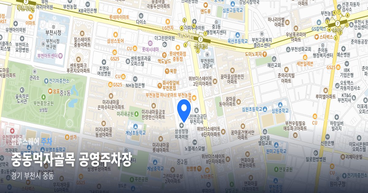 중동먹자골목 공영주차장 위치 지도
