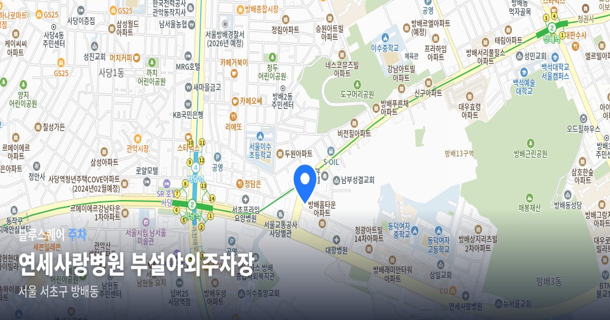 연세사랑병원 부설야외주차장 위치 지도