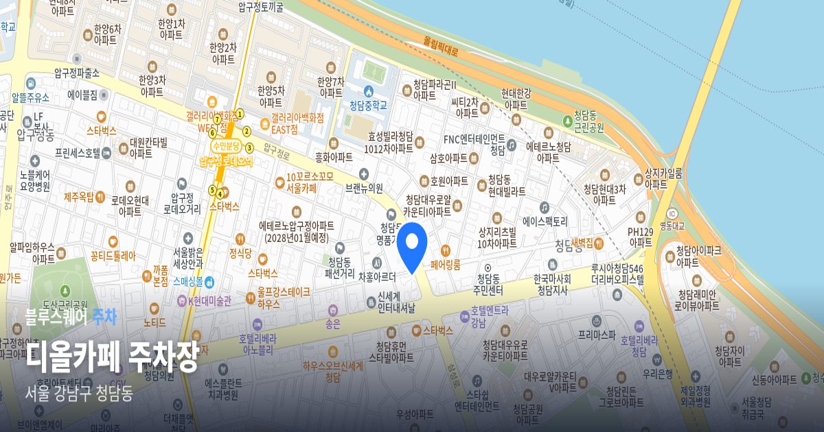 디올카페 주차장 위치 지도