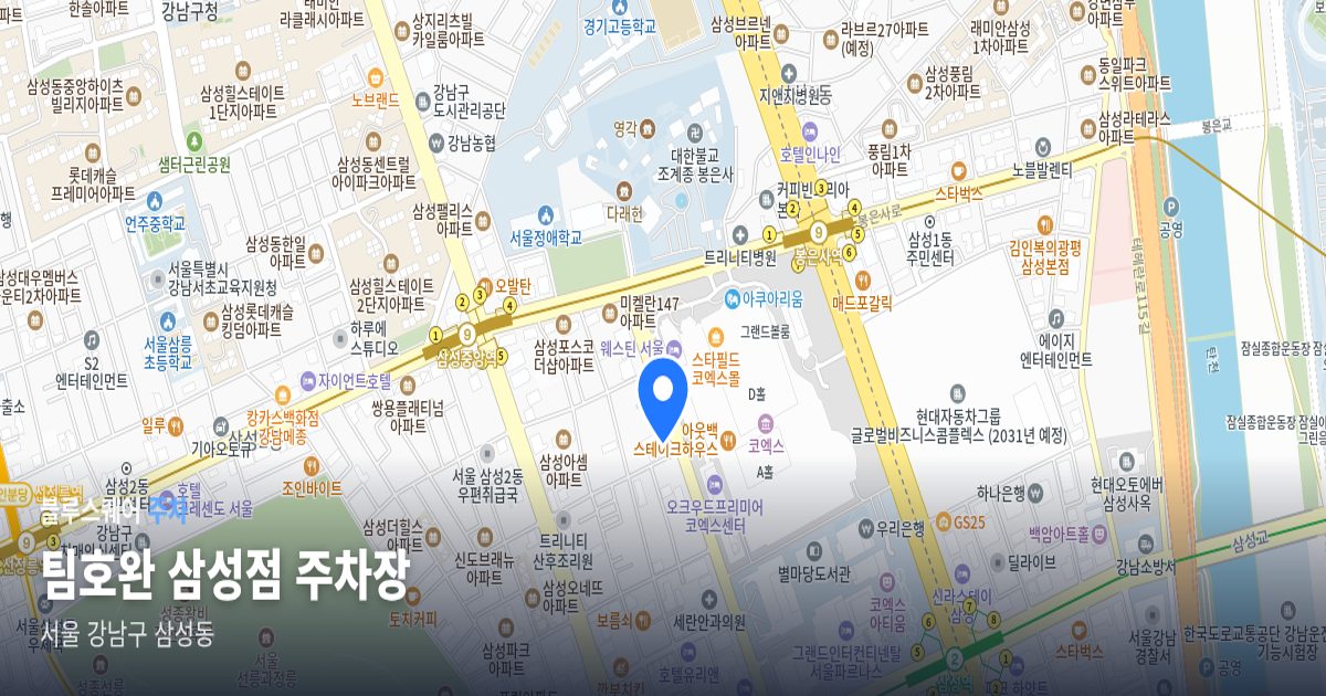 팀호완 삼성점 주차장 위치 지도