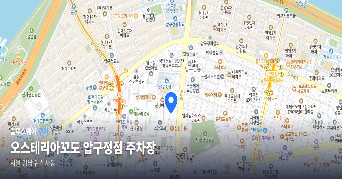 오스테리아꼬도 압구정점 주차장 위치 지도
