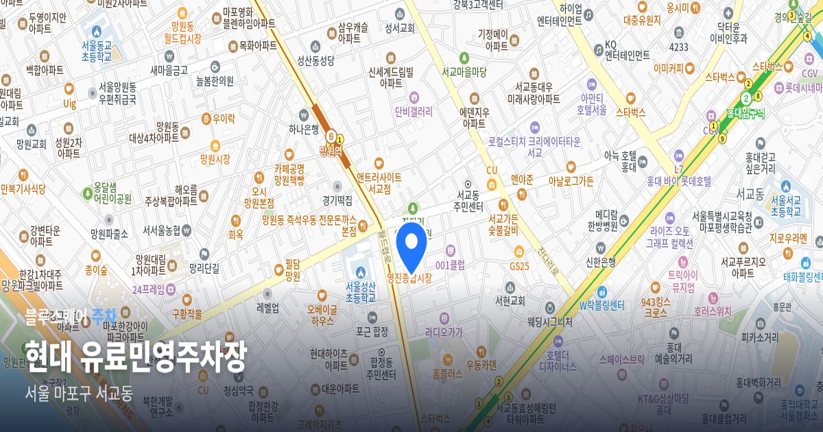 현대 유료민영주차장 위치 지도