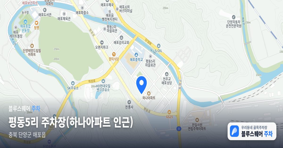 평동5리 주차장(하나아파트 인근) 위치 지도