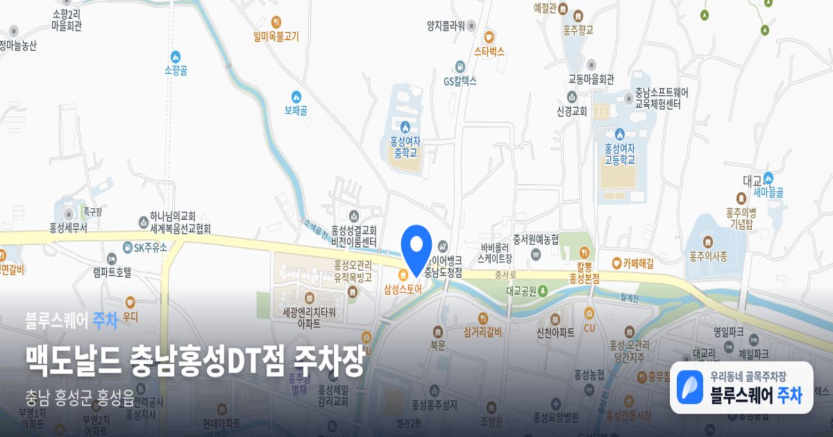 맥도날드 충남홍성DT점 주차장 위치 지도