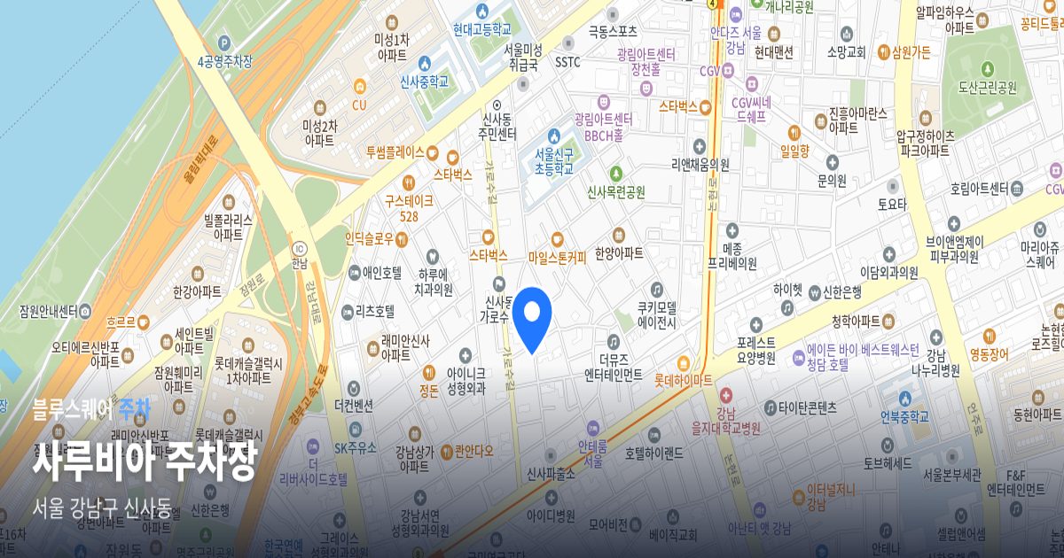 사루비아 주차장 위치 지도