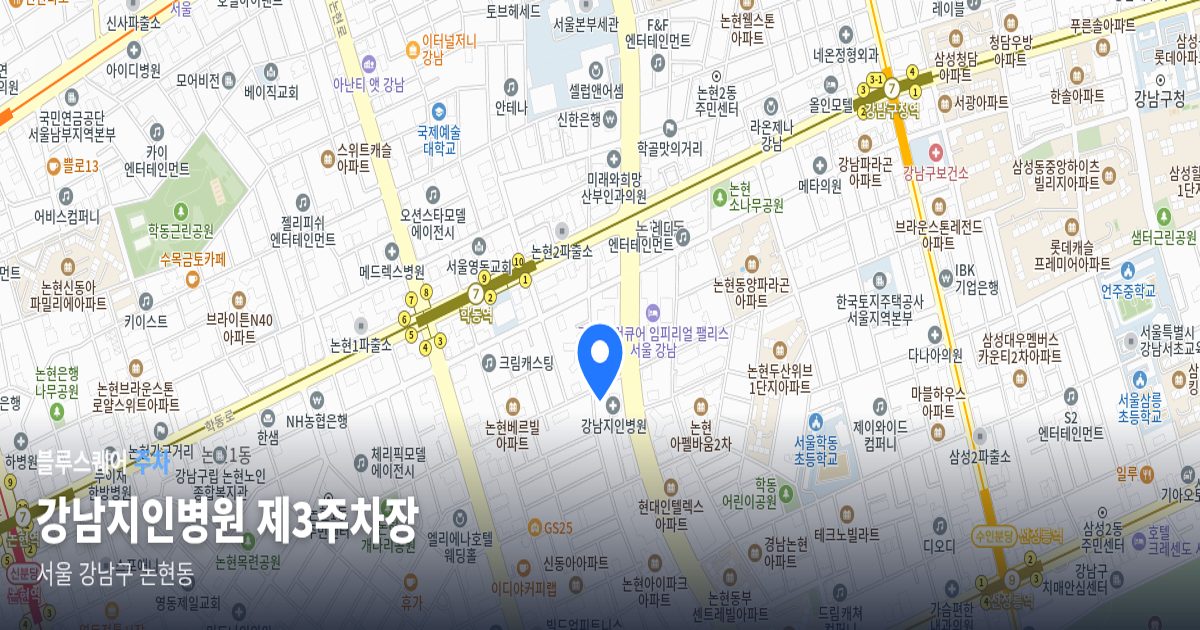 강남지인병원 제3주차장 위치 지도