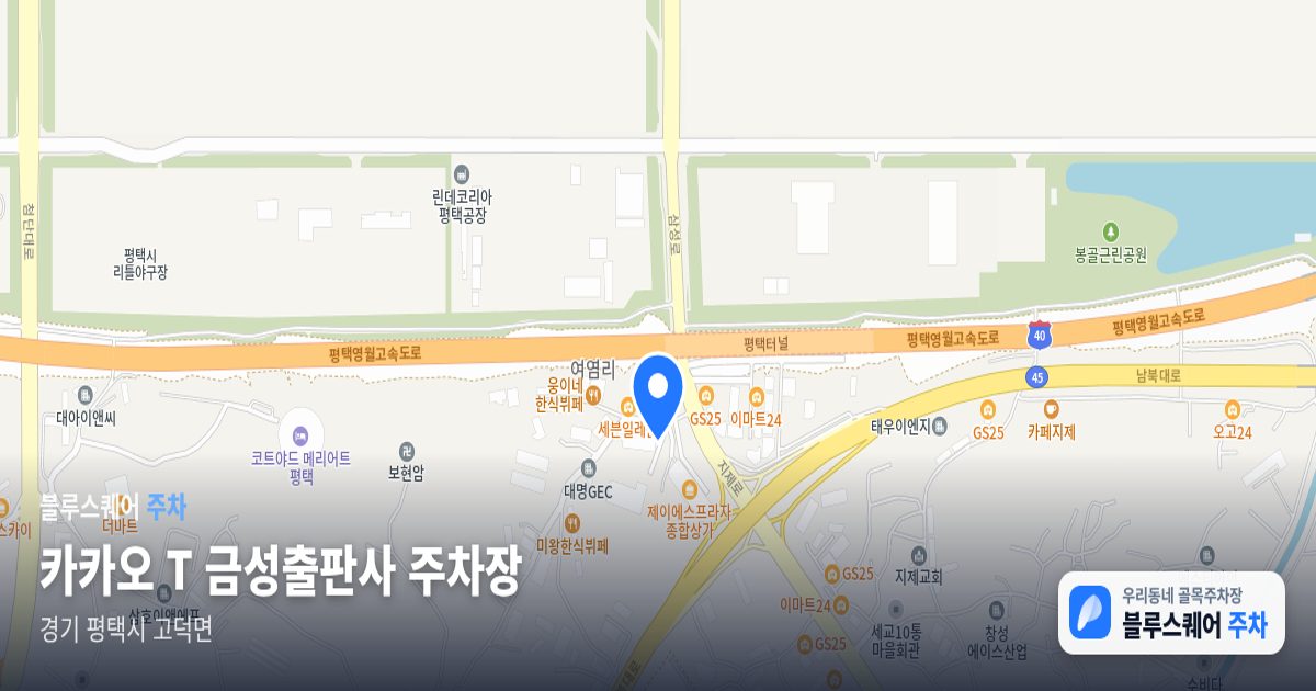카카오 T 금성출판사 주차장 위치 지도