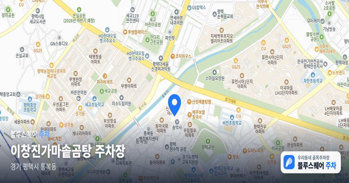 이창진가마솥곰탕 주차장 위치 지도