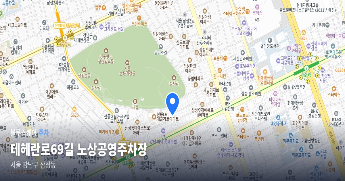 테헤란로69길 노상공영주차장 위치 지도