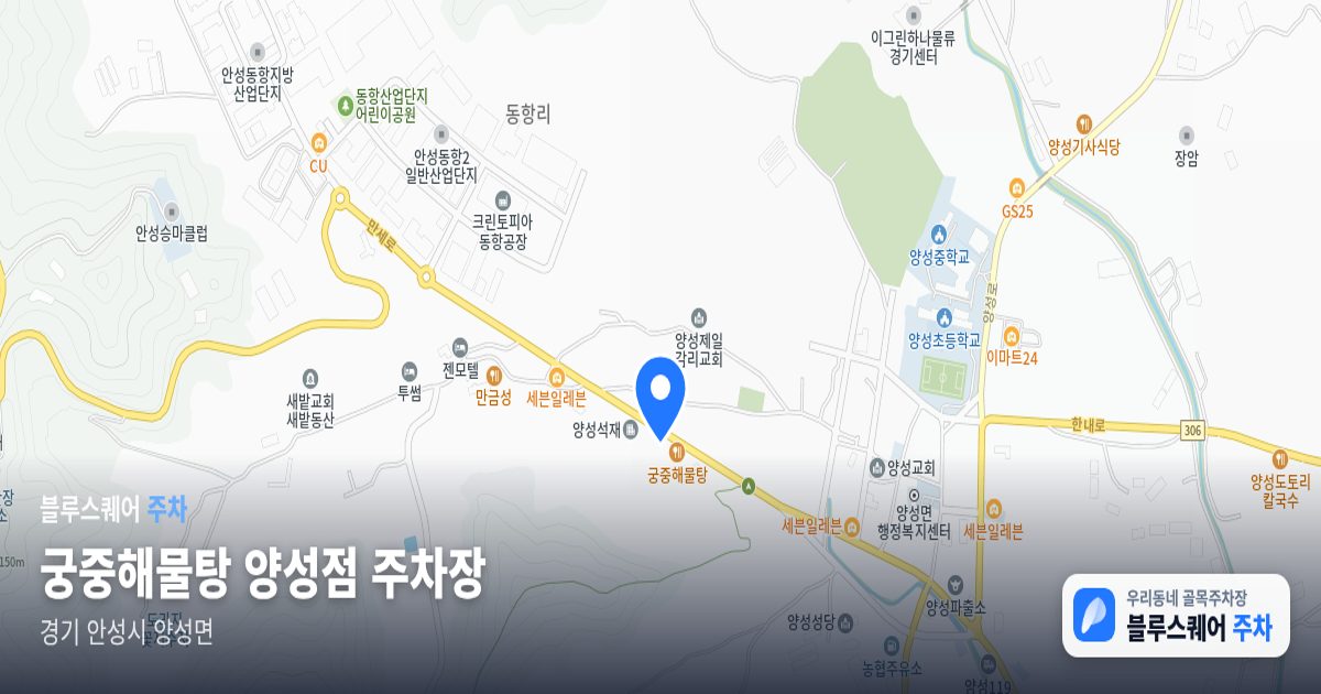 궁중해물탕 양성점 주차장 위치 지도
