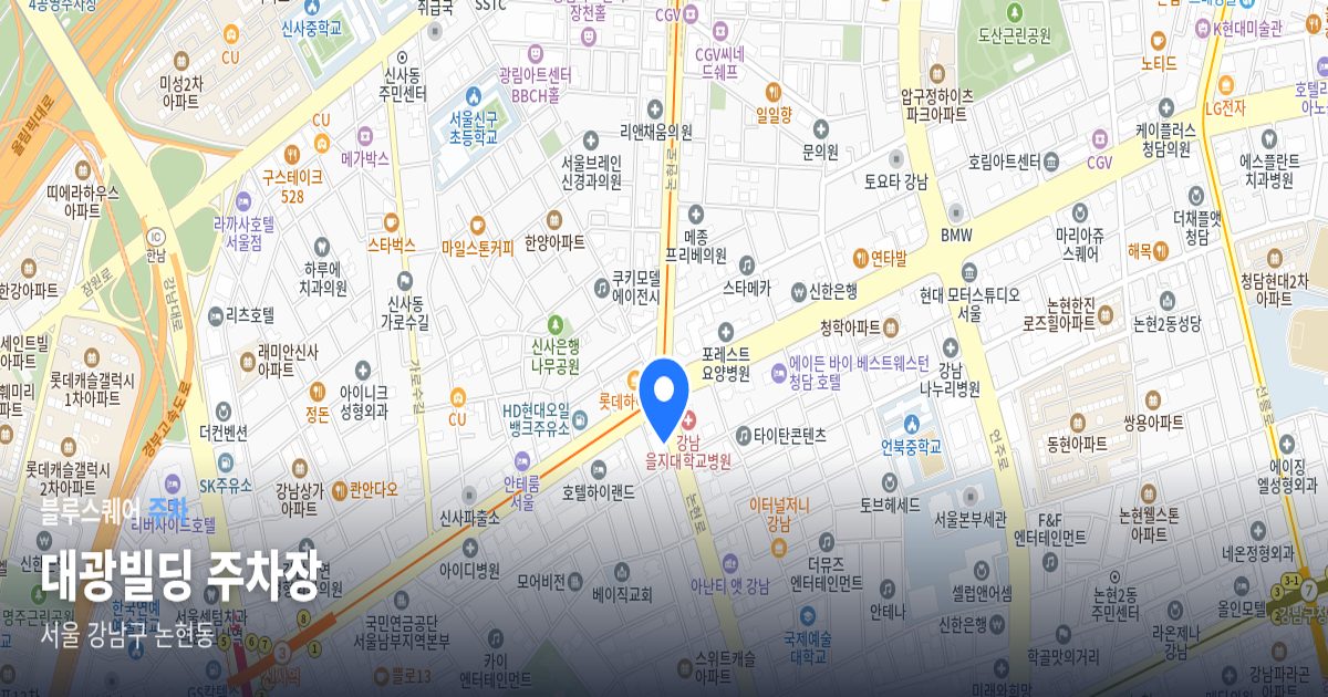 대광빌딩 주차장 위치 지도