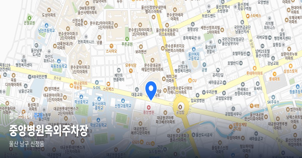중앙병원옥외주차장 위치 지도